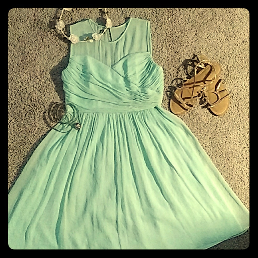 Mint green short formal dress
